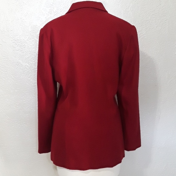 New York Clothing Co. Dark red wool blazer. - Picture 4 of 5